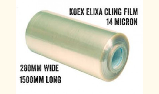 Koex Elixa 2 layer Cling Film 280mm Wide 1500m Long 16 Micron